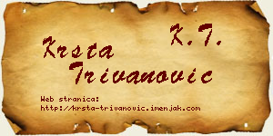 Krsta Trivanović vizit kartica